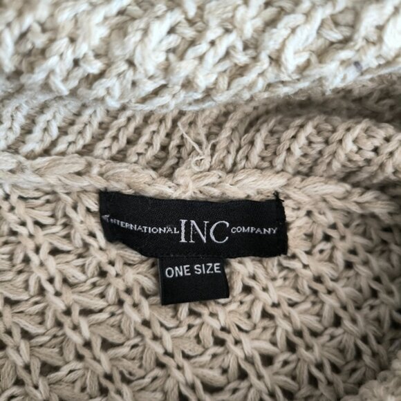 INC Bohemian Gypsy Hippie Cozy Cabin Fringe Southwestern Western Poncho OS - Picture 4 of 7